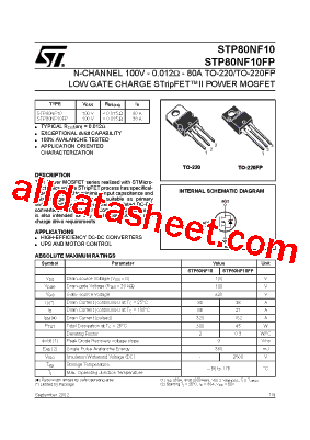 STP80NF10FP型号图片