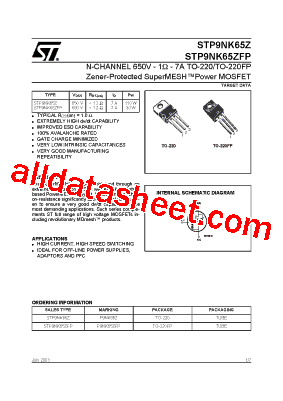 STP9NK65Z型号图片