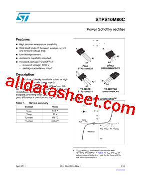 STPS10M80CR型号图片