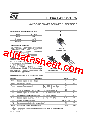 STPS40L45CG型号图片