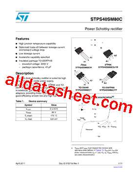 STPS40SM80CG-TR型号图片