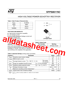 STPS80170CW型号图片
