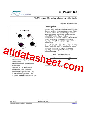 STPSC6H065DI型号图片