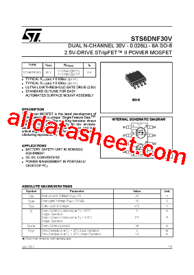 STS6DNF30V型号图片