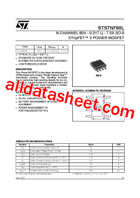 STS7NF60L型号图片