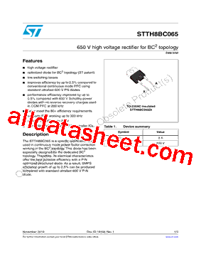 STTH8BC065DI型号图片