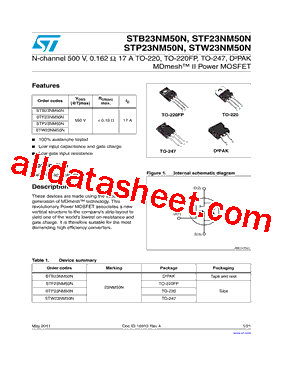 STW23NM50N型号图片