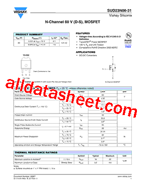 SUD23N06-31L-E3型号图片