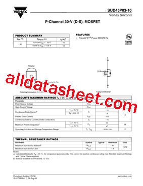 SUD45P03-10-E3型号图片