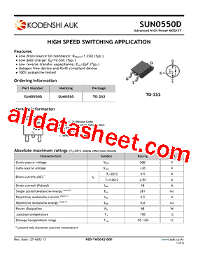 SUN0550D型号图片