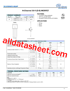 SUU50N03-06AP型号图片