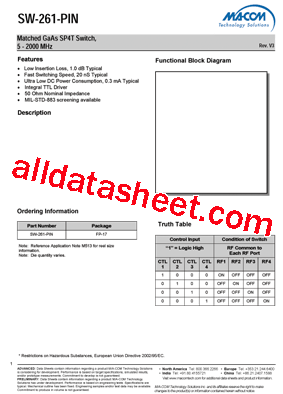 SW-261-PIN型号图片