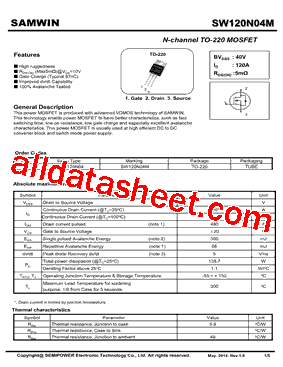 SW120N04M型号图片