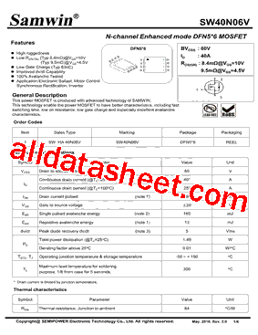 SW40N06V型号图片