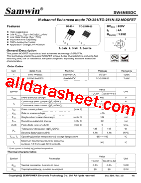 SW4N65DC型号图片
