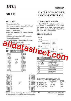 T15M256A-70P型号图片