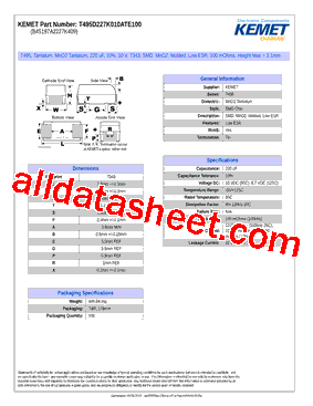 T495D227K010ATE100型号图片