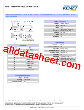 T520C107M006ATE025型号图片