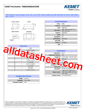 T599B336M004ATE090型号图片