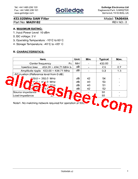 TA0649A型号图片