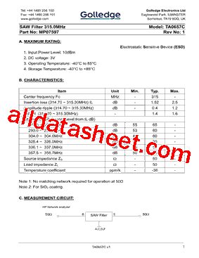 TA0657C型号图片