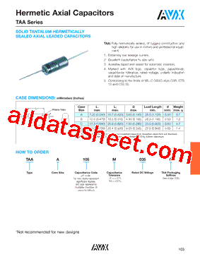 TAAA104K050型号图片