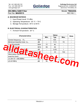 TB0420A型号图片