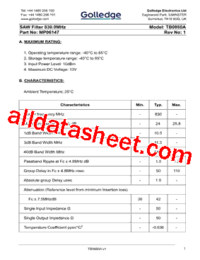 TB0880A型号图片