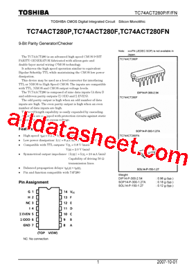 TC74ACT280FN型号图片