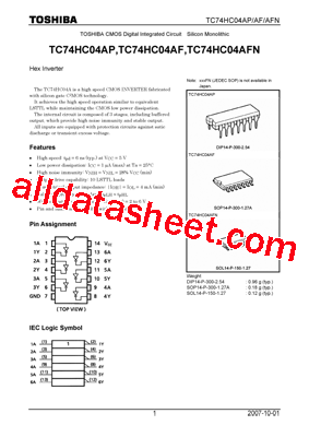 TC74HC04AP_07型号图片