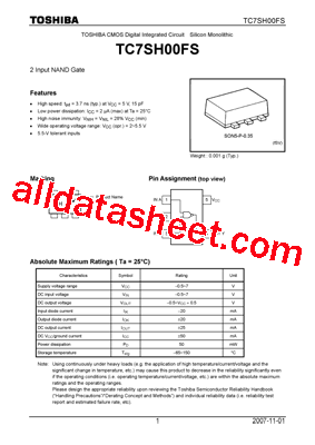 TC7SH00FSTPL3型号图片