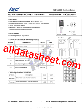 TK290A65Y型号图片