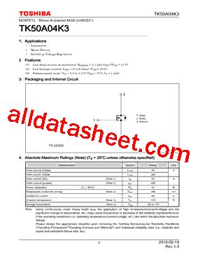 TK50A04K3型号图片