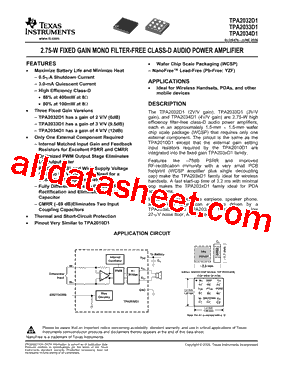 TPA2032D1YZFT型号图片