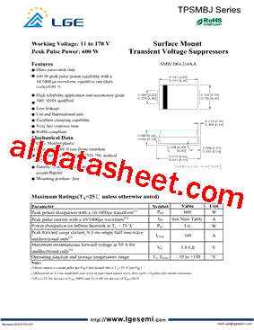 TPSMBJ14A型号图片