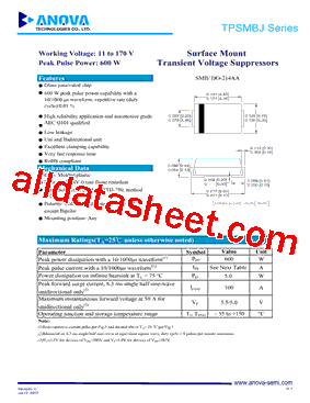 TPSMBJ150A型号图片