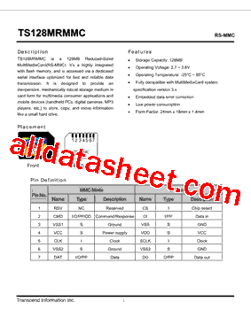 TS128MRMMC型号图片