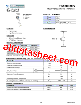 TS13003HVCTB0G型号图片