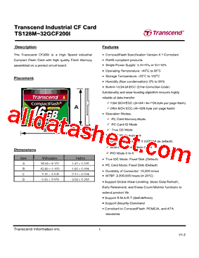 TS512MCF200I型号图片