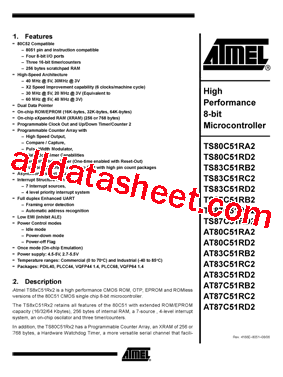 TS87C51RB2-MCA型号图片