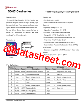 TS8GSDHC2型号图片