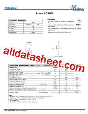 TSD4N60M型号图片