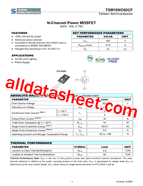 TSM10NC60CF型号图片