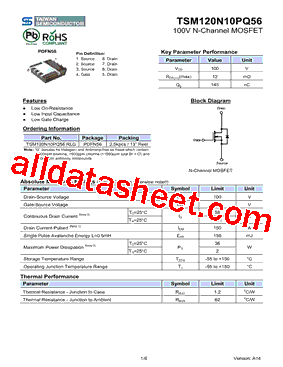 TSM120N10PQ56型号图片