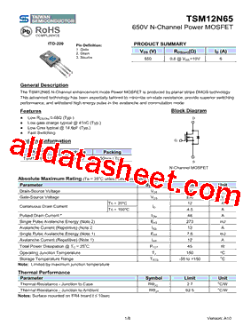 TSM12N65CIC0型号图片
