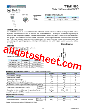 TSM1N80CWRP型号图片