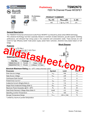 TSM2N70CPRO型号图片