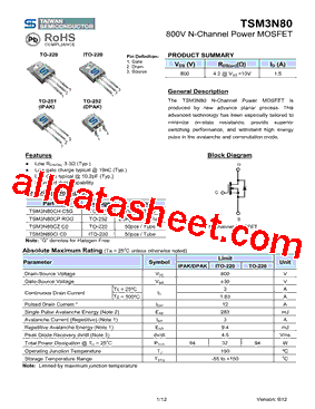 TSM3N80型号图片
