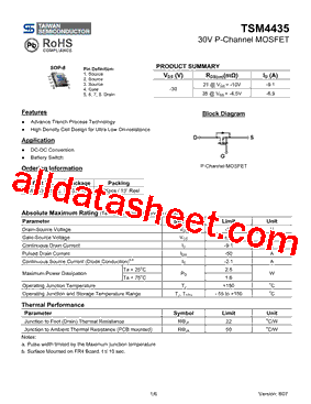 TSM4435CSRL型号图片