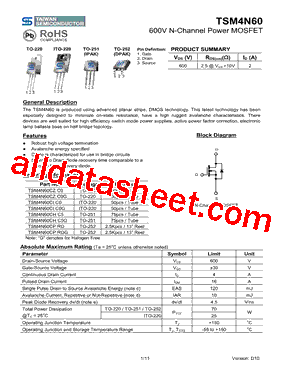 TSM4N60CPROG型号图片